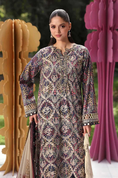 Maria B Embroidered Lawn Ensemble with Pearl Detailing