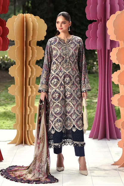 Maria B Embroidered Lawn Ensemble with Pearl Detailing
