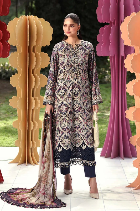 Maria B Embroidered Lawn Ensemble with Pearl Detailing